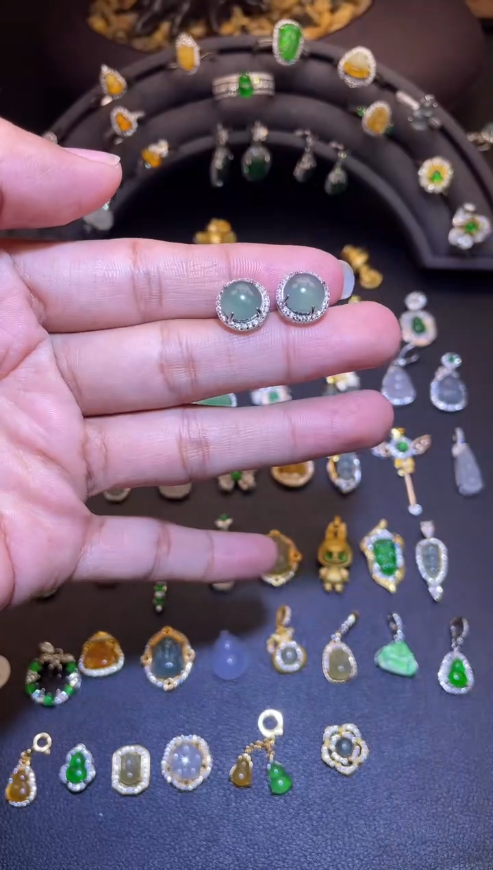 吊坠(不含链)银S925镶嵌翡翠1