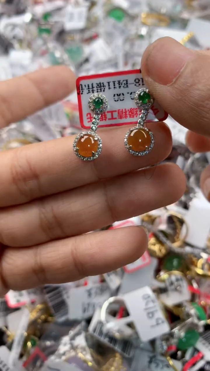银S925镶嵌戒指翡翠3333----6