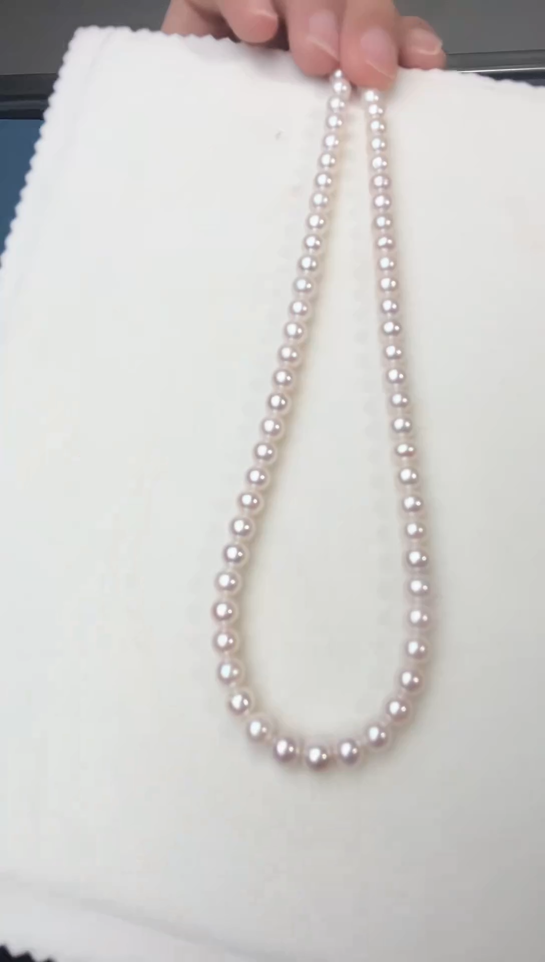 银S925镶嵌淡水珍珠项链6mm高品质