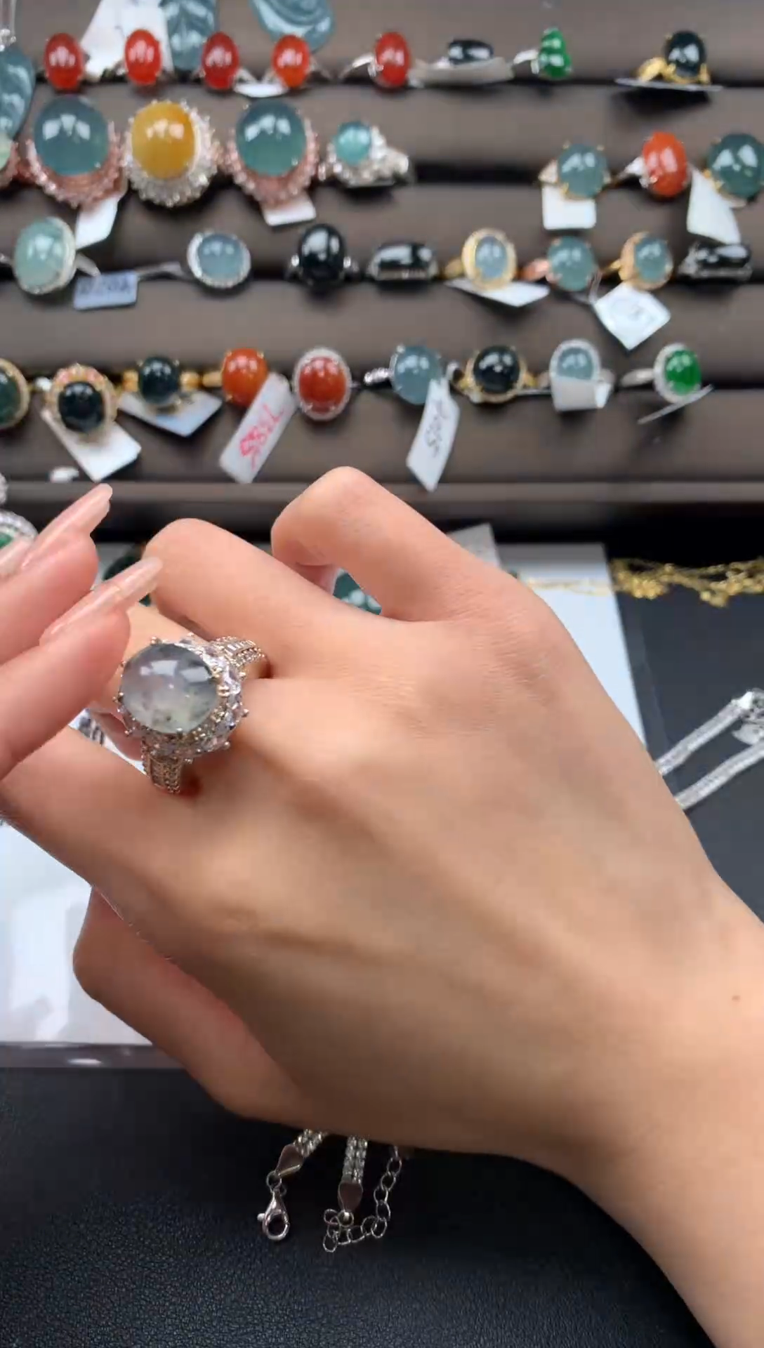 【闪购商品】翡翠戒指银S925镶嵌3213213