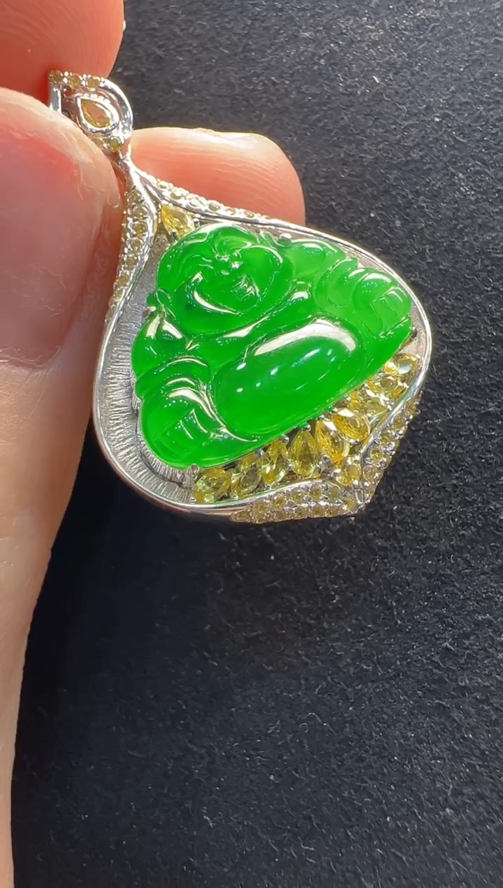【闪购商品】翡翠吊坠(不含链)18K金镶嵌多样性发货拍一发一