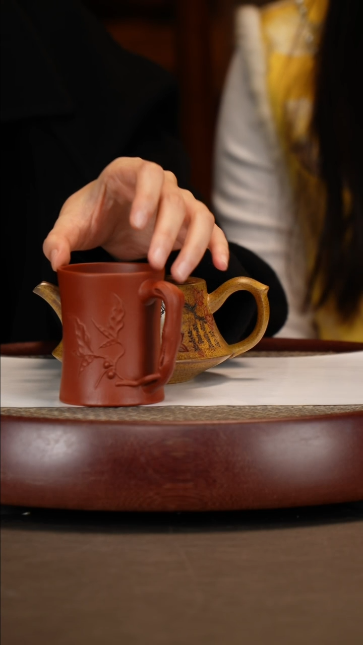 【闪购商品】紫砂茶壶虎皮金砂柱础+石生+少云