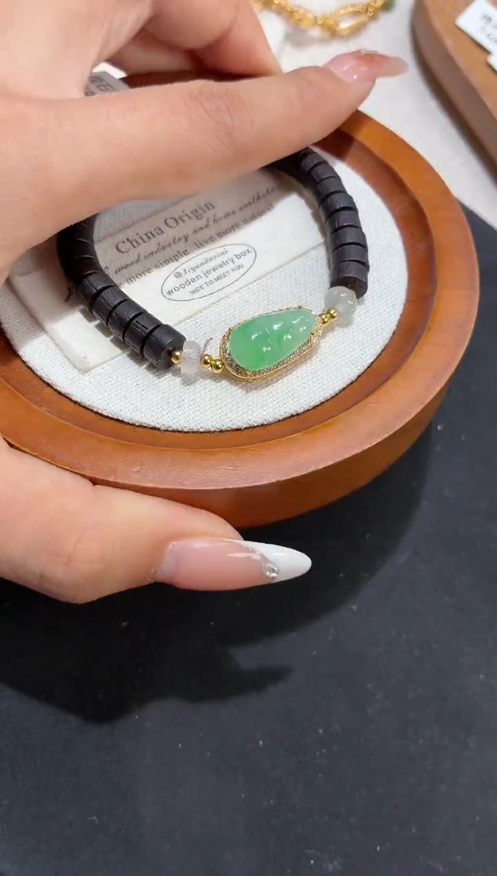 银S925镶嵌手串翡翠手串