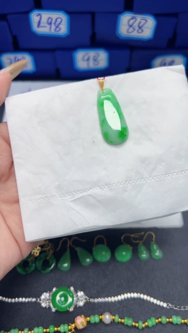 【闪购商品】翡翠颈饰18K金镶嵌Y缅料A货/支持复检/一件