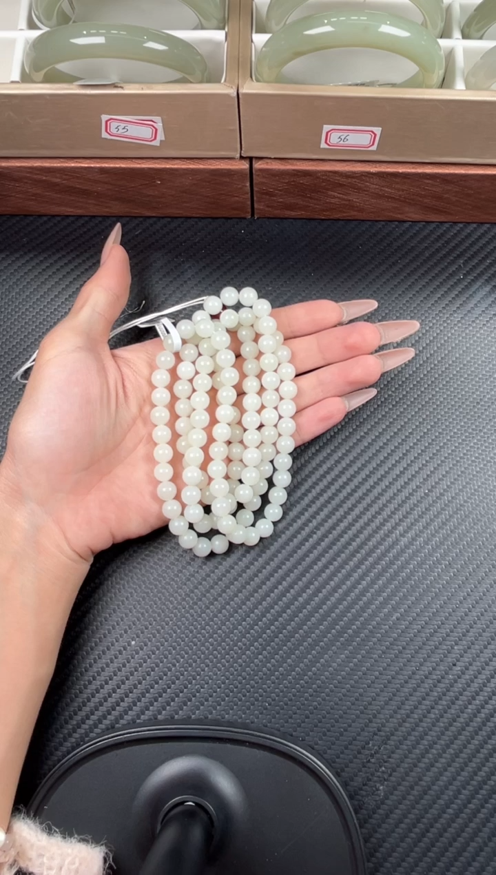 未镶嵌手串和田玉且末米达微色差长链卡8