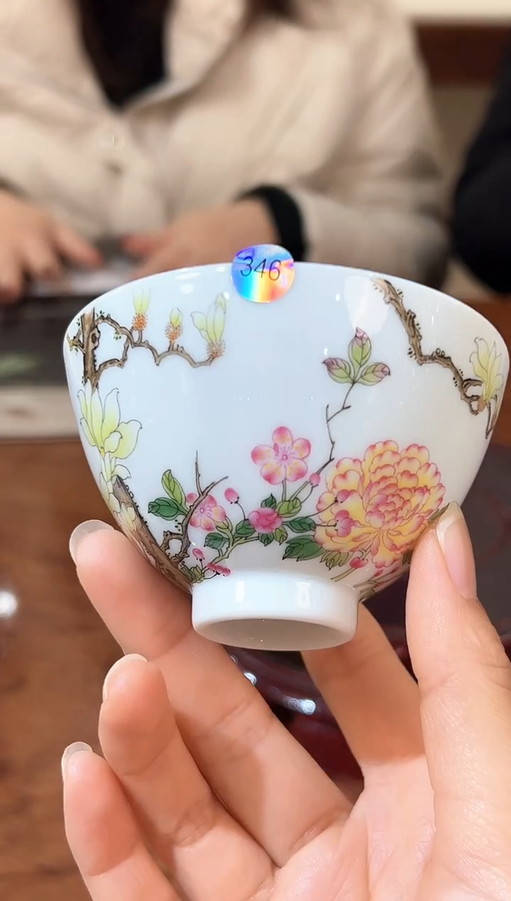 【闪购商品】杯子珐琅彩花卉主人杯346