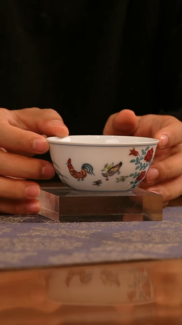 瓷 姑娘-子君堂斗彩釉里红鸡缸杯