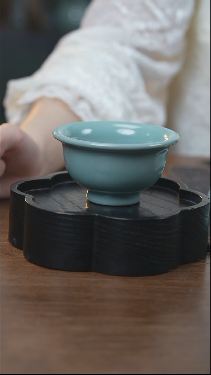 压手杯 汝瓷 （拾汝）（天青）