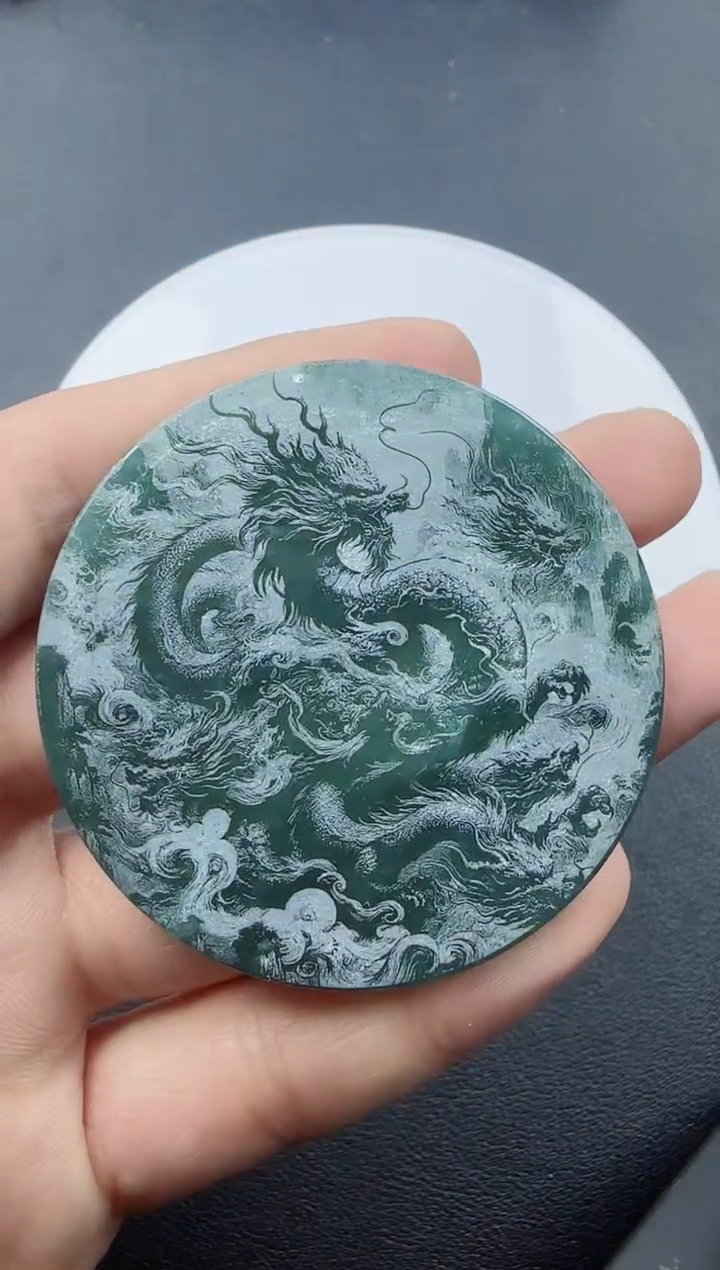【闪购商品】翡翠颈饰未镶嵌龙凤牌1111111