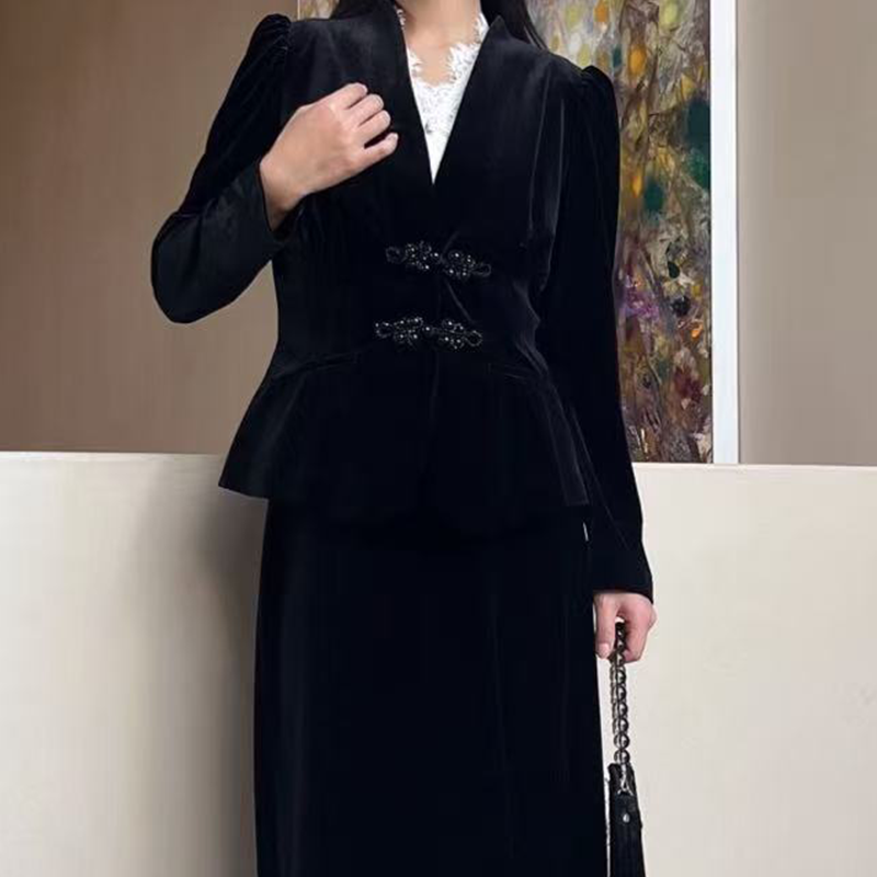 新中式丝绒西装上衣SU061411