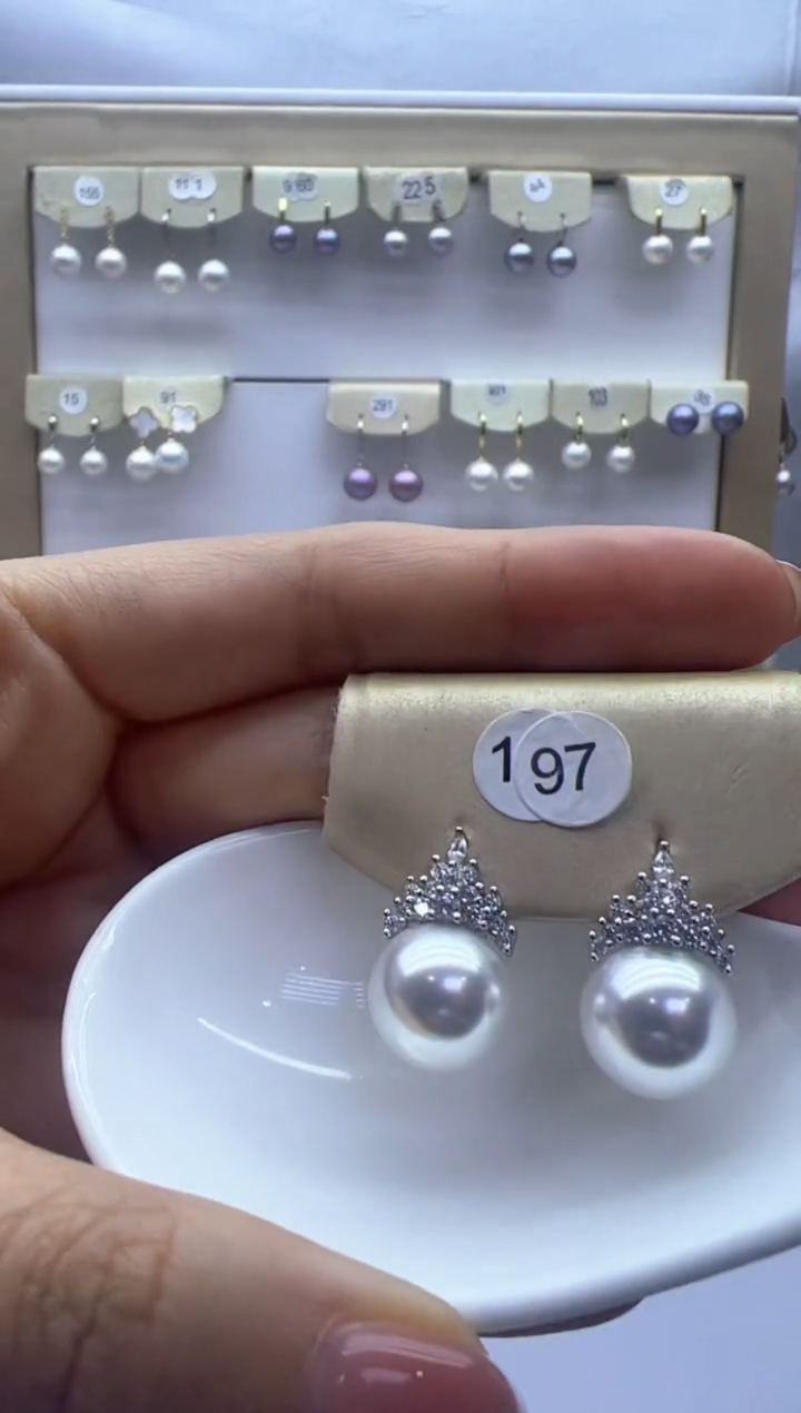 【闪购商品】淡水珍珠耳饰银S925镶嵌197