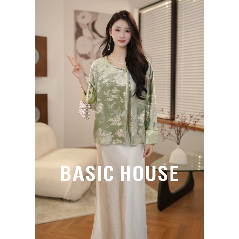 Basic House/百家好短外套民族风短款中式女中国风B1195B5Y582