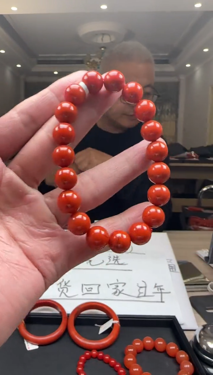 【闪购商品】南红玛瑙11mm瓦西手串圆珠未镶嵌多样性发一件