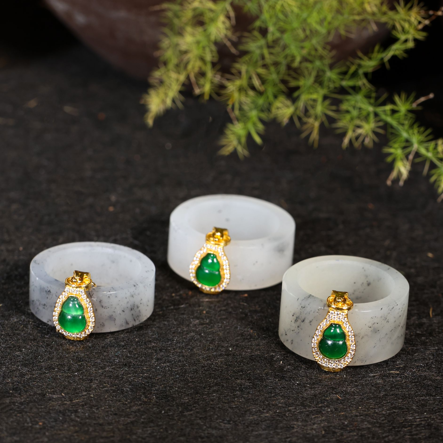 【不染】原创国风新中式定制s925银和田玉点墨戒指戒圈 多样性发一