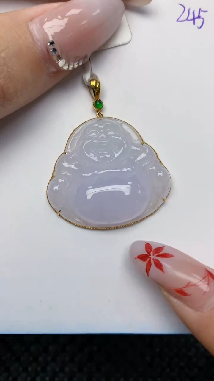 【闪购商品】翡翠颈饰18K金镶嵌 天然翡翠A货，