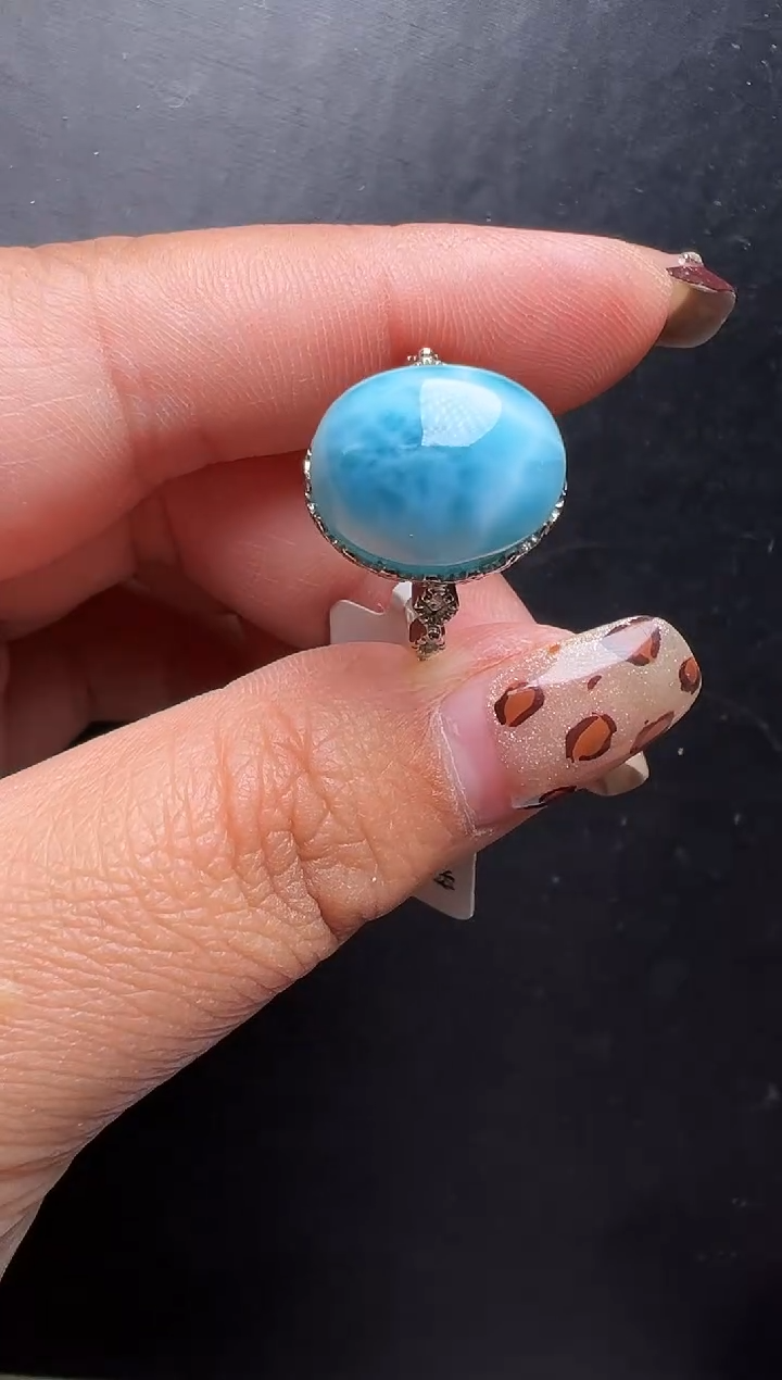 未镶嵌针钠钙石（海纹石）戒指海纹石戒指 JP56983 