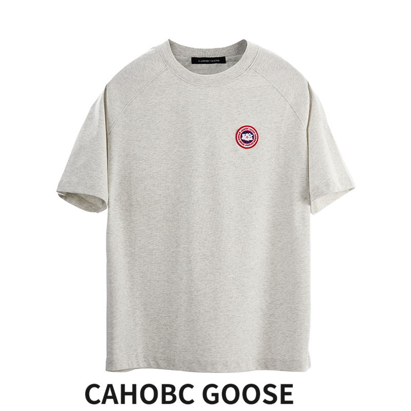cahobc goose【CG134插肩短袖】新款白花灰短袖男款2025夏季纯棉宽