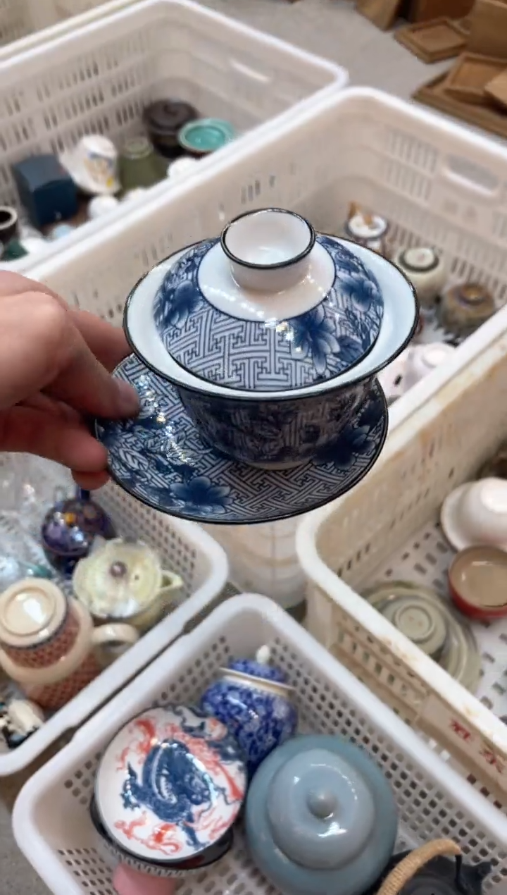 【闪购商品】瓷片@@@@@@@@@@@@青花盖碗