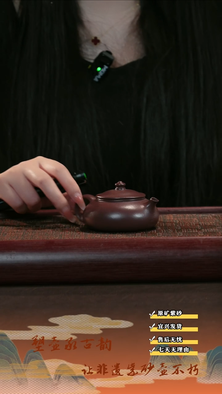 茶壶紫砂宜兴紫砂壶 寒江 茄皮紫 
