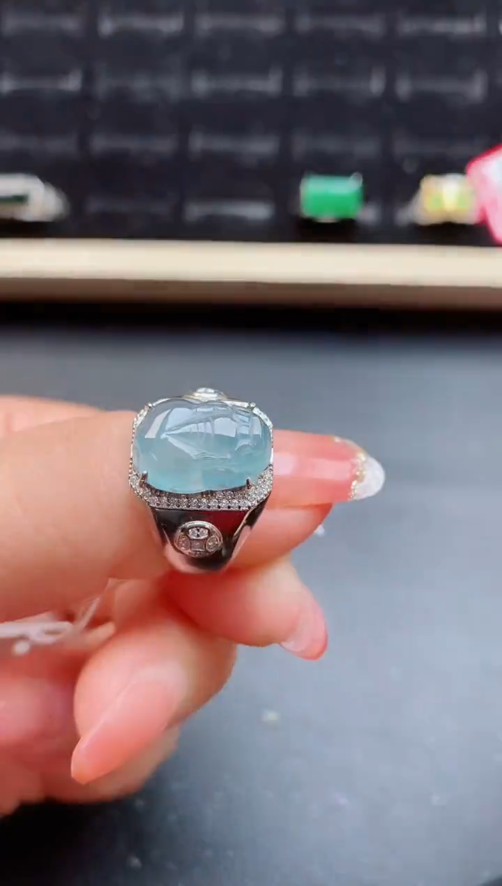【闪购商品】翡翠戒指银S925镶嵌508500