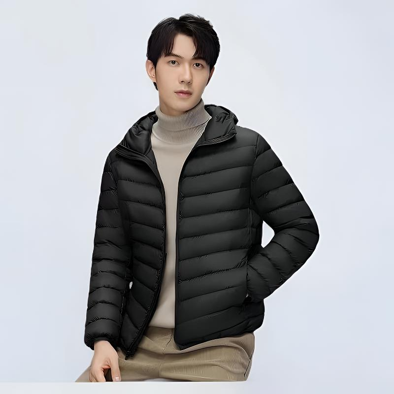 秋冬新款大码轻薄羽绒服男立领连帽两款任选男士户外休闲保暖外套