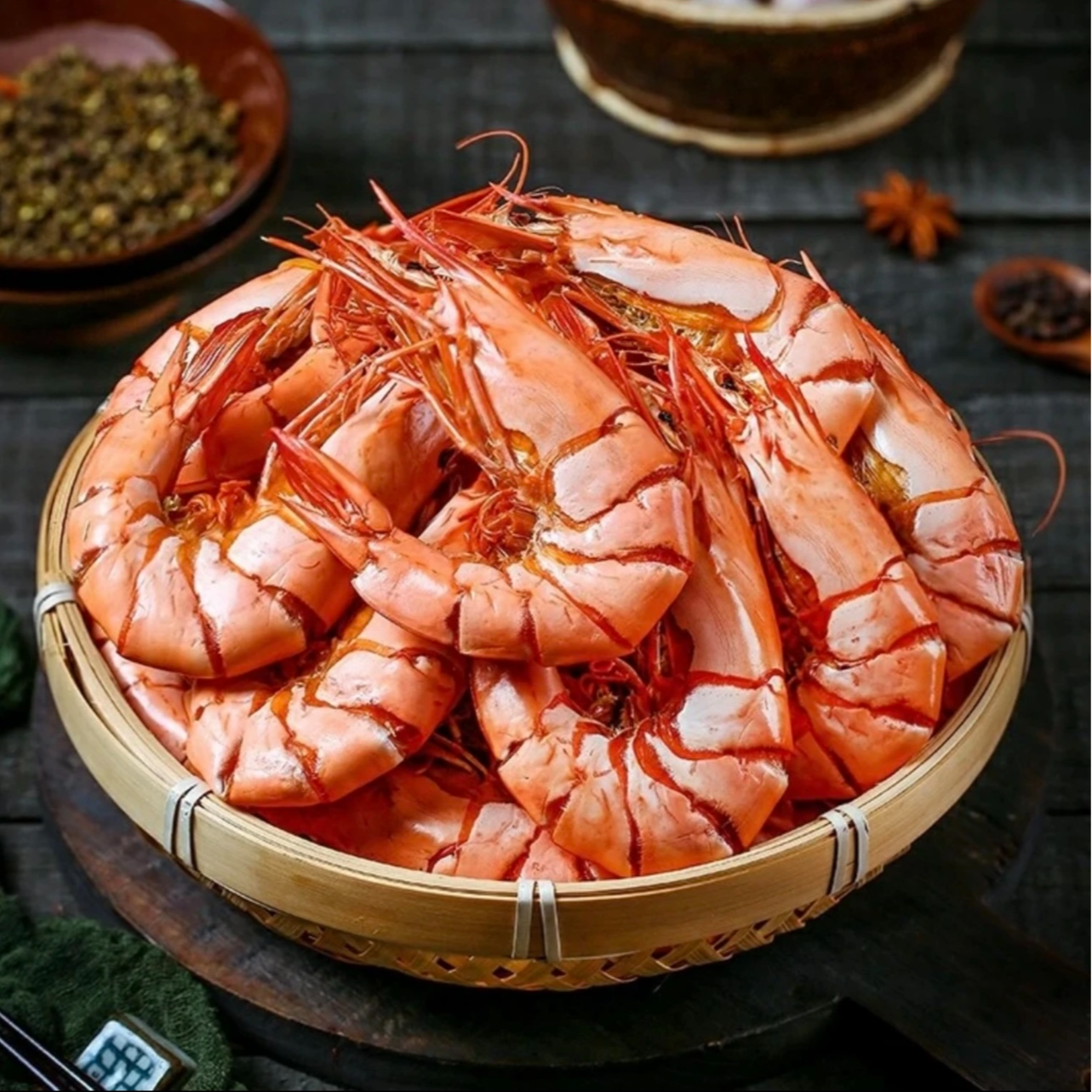 鲜天然深海九节虾干一斤20对左右带壳虾干海鲜
