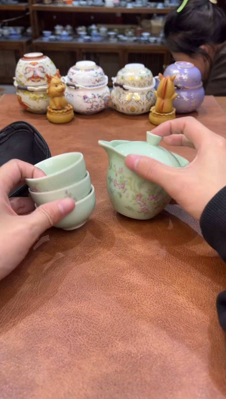 真的很便宜会开片的旅行茶具