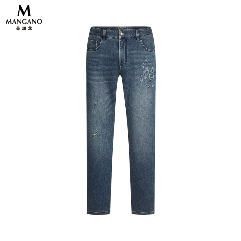 曼加龙24秋季时洗直筒男士长裤牛仔裤轻奢痞帅男装2317