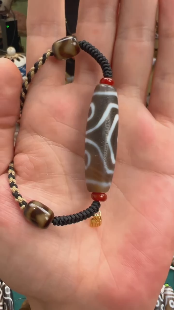 玛瑙/玉髓颈饰未镶嵌小卢全手工玛瑙天珠