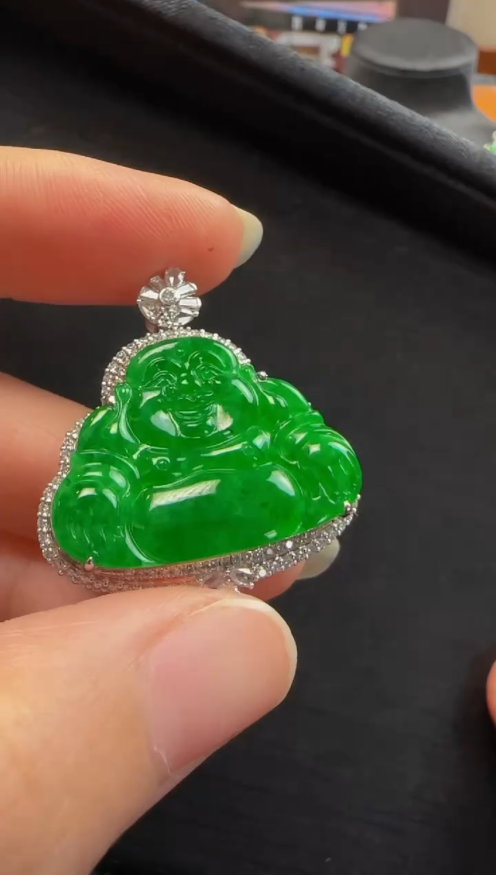 【闪购商品】翡翠颈饰18K金镶嵌454玉佛一个
