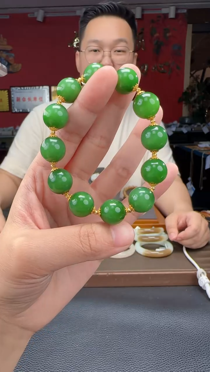 手串未镶嵌和田玉碧玉diy单圈手串