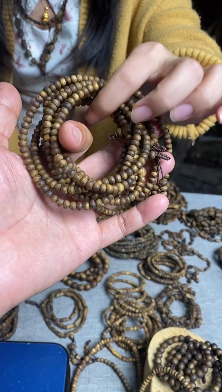 沉香手串千里香05苹果珠多圈手串多样性发一