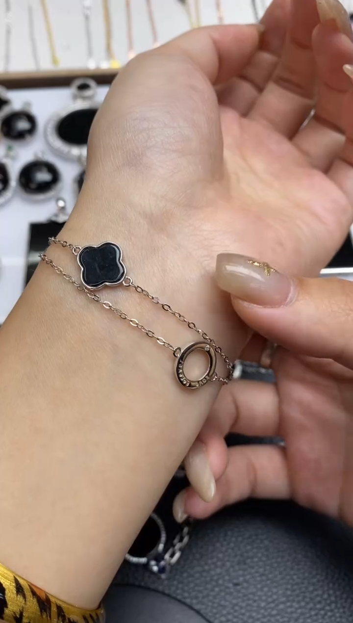 银S925镶嵌定制翡翠翡翠饰品~多样性发其一~