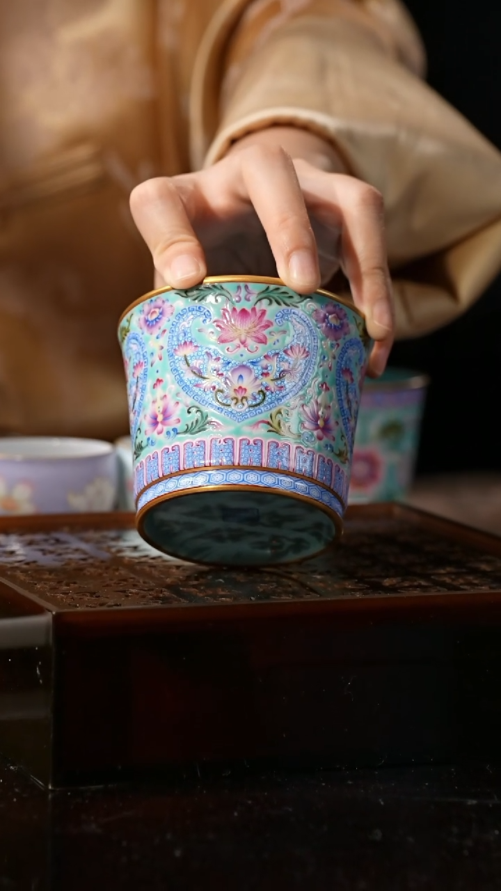 【闪购商品】杯溢珍堂丨松石绿如意纹