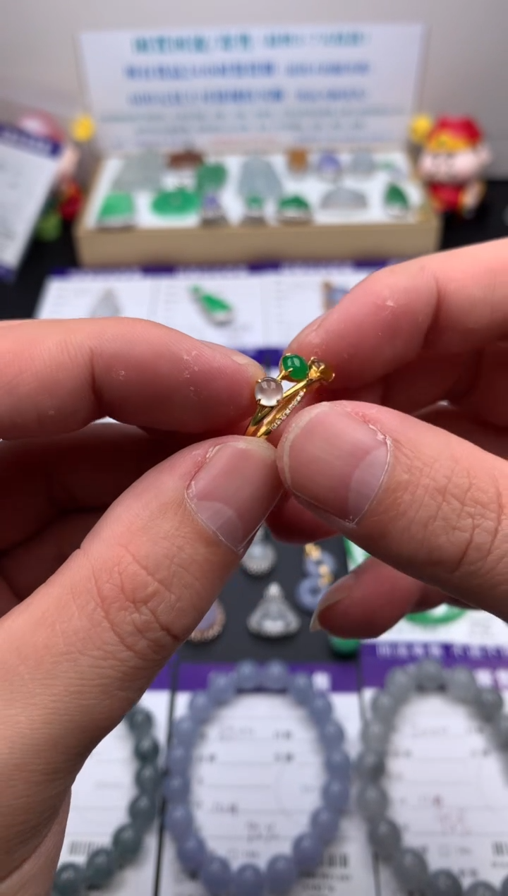 【闪购商品】定制翡翠18K金镶嵌模式推广期24小时鉴赏期