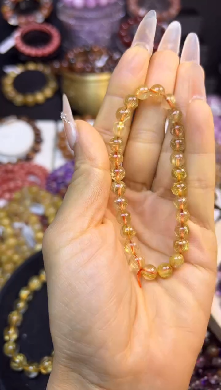 未镶嵌手串水晶金发晶6.8mm