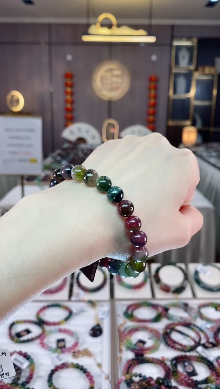 【闪购商品】碧玺西瓜单圈手串8mm+未镶嵌一物一证dan