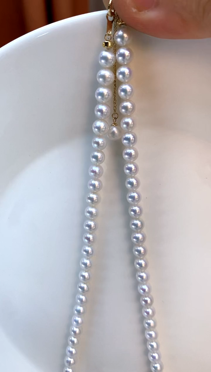 【闪购商品】淡水珍珠项链18K金镶嵌5-6