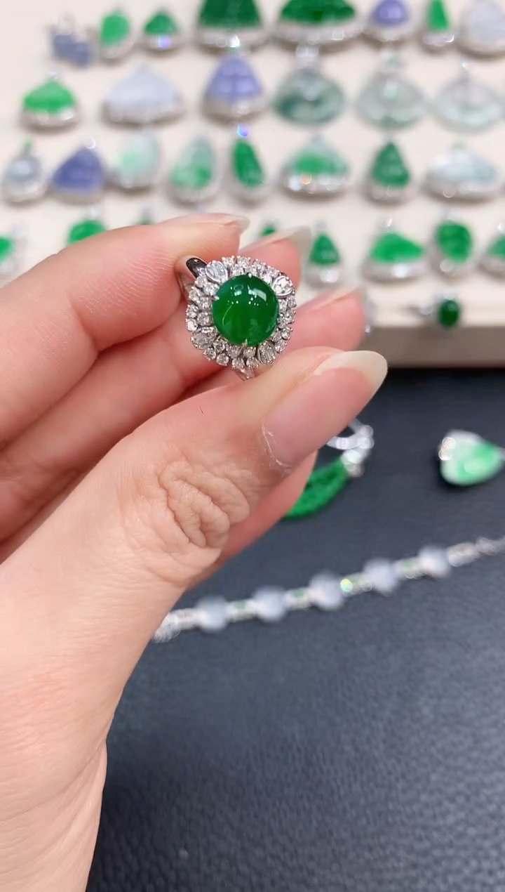 【闪购商品】翡翠戒指18K金镶嵌b137多样性一件发货