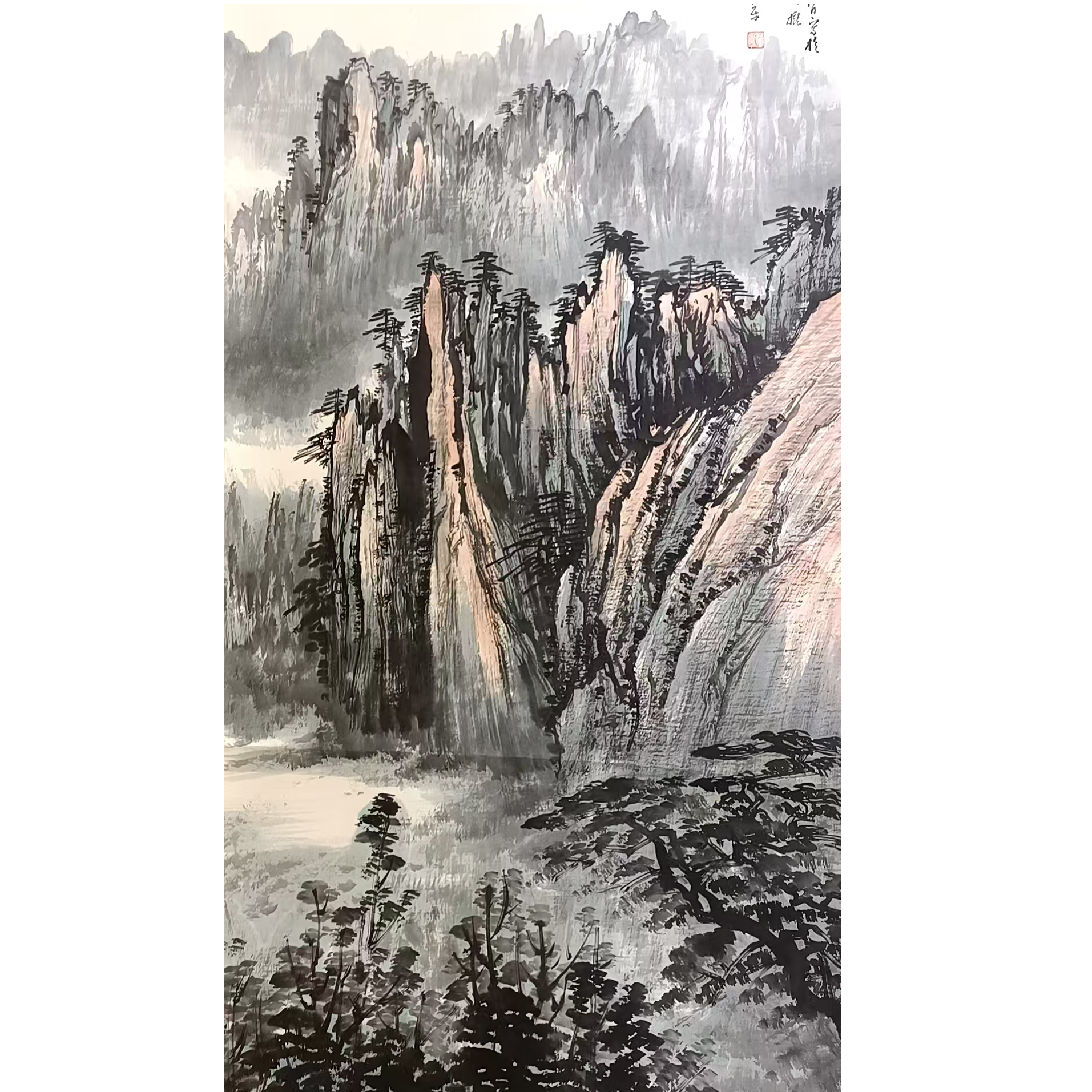 董  山水立轴135*65带证书