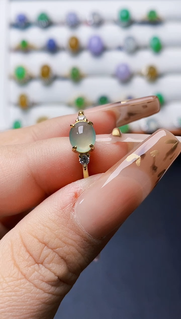 银S925镶嵌戒指翡翠0576