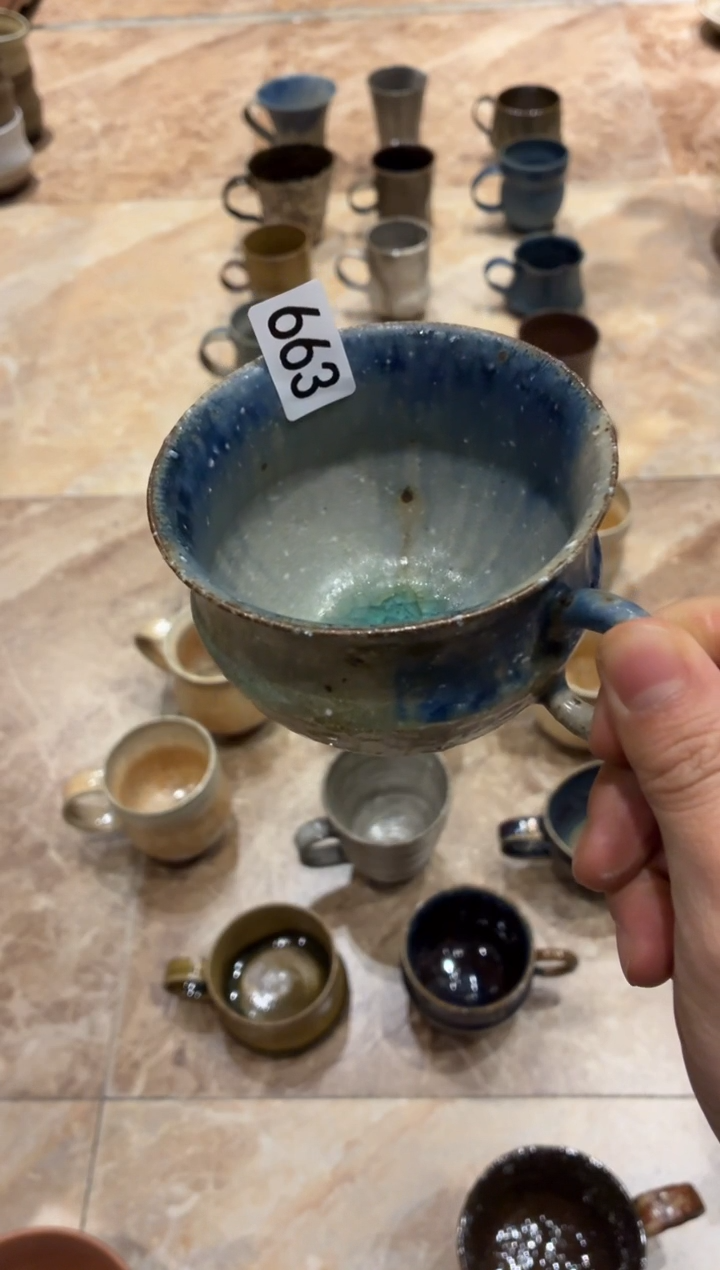 瓷片泉****9663蓝心玻化咖啡杯1个