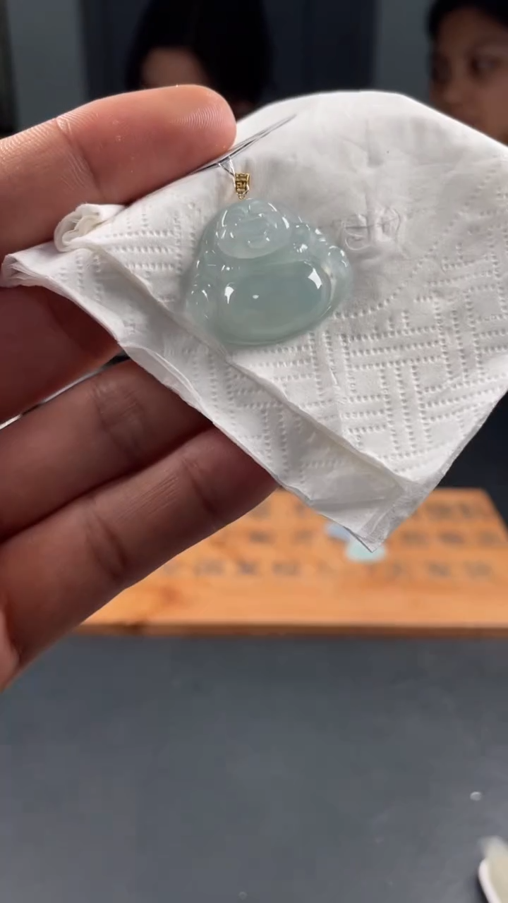 【闪购商品】翡翠颈饰18K金镶嵌缅甸A货翡翠