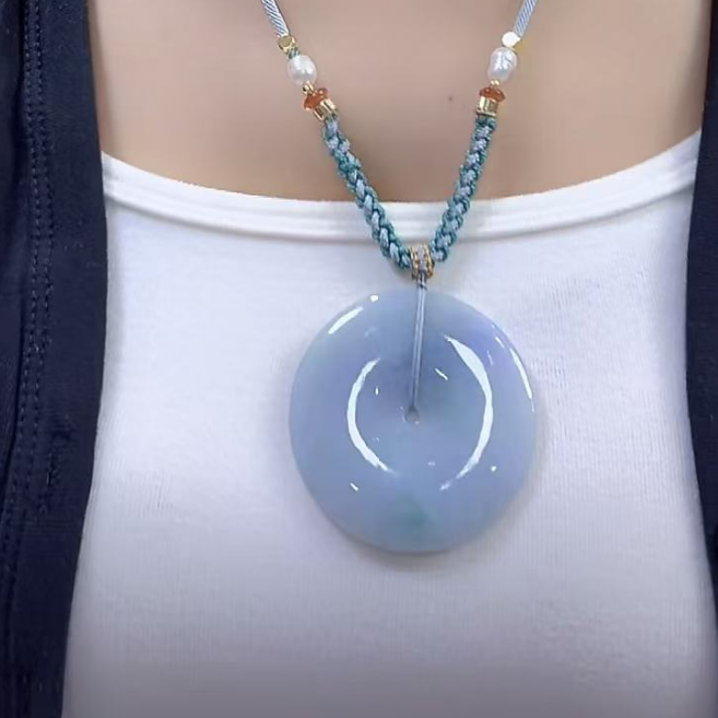 妹妹推荐翡翠A货平安扣（多样性发货发其一）宽48-54厚5-7送绳