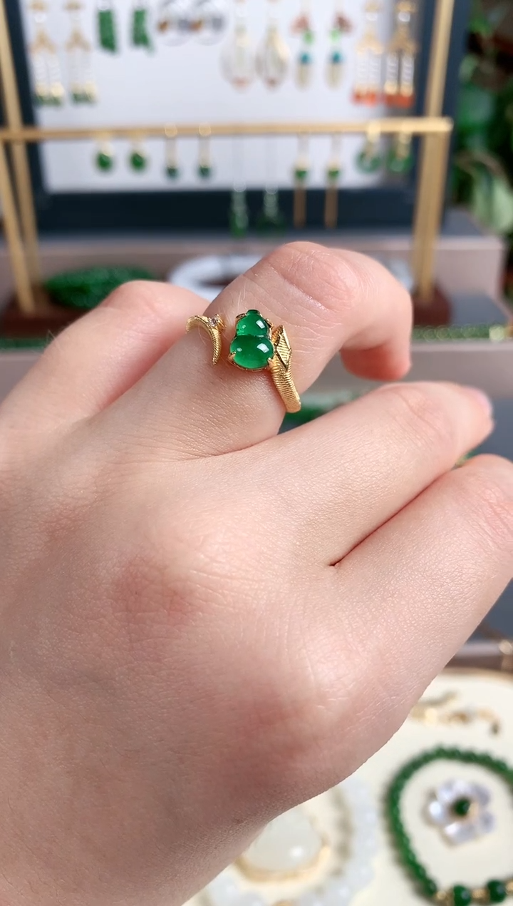 银S925镶嵌戒指翡翠1