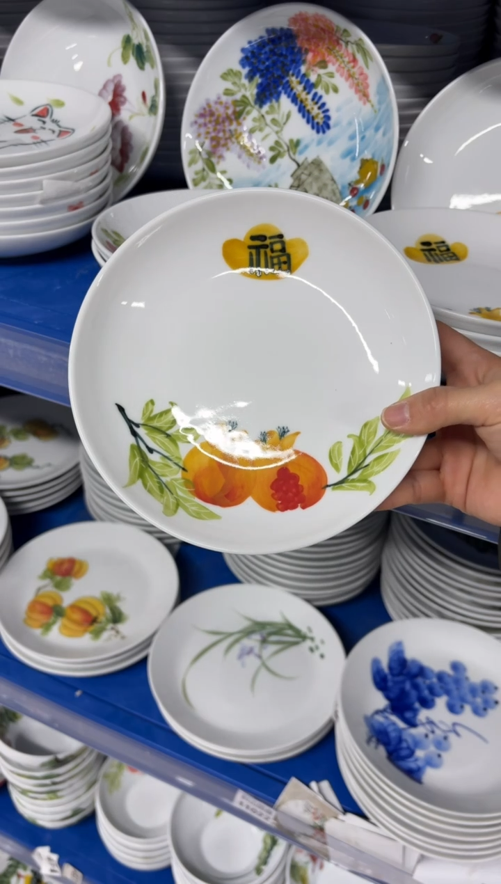 景德镇高温陶瓷食品级手绘釉中彩-浅盘