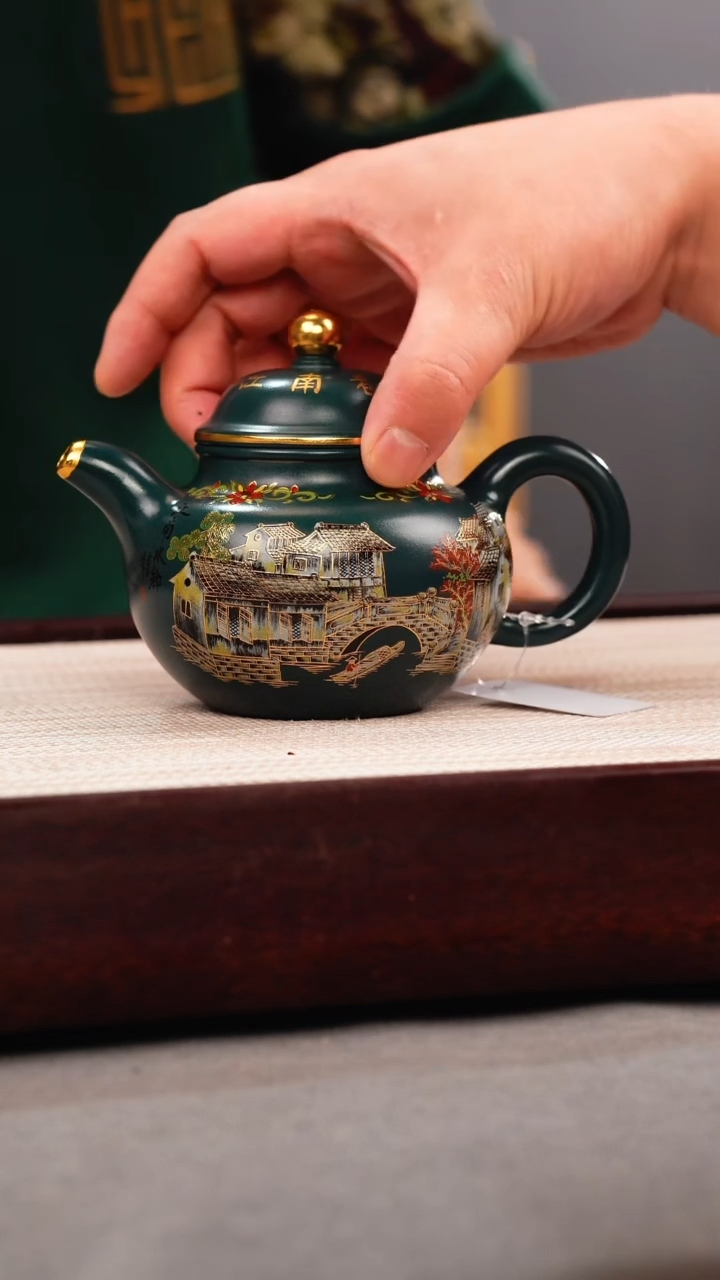 茶壶紫砂苏门答腊青 掇球 忆江南珐琅彩