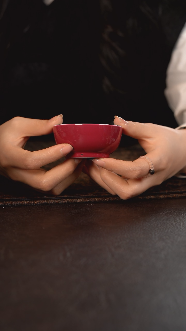 【闪购商品】杯柴窑德韶轩胭脂水松石绿纯色缸杯