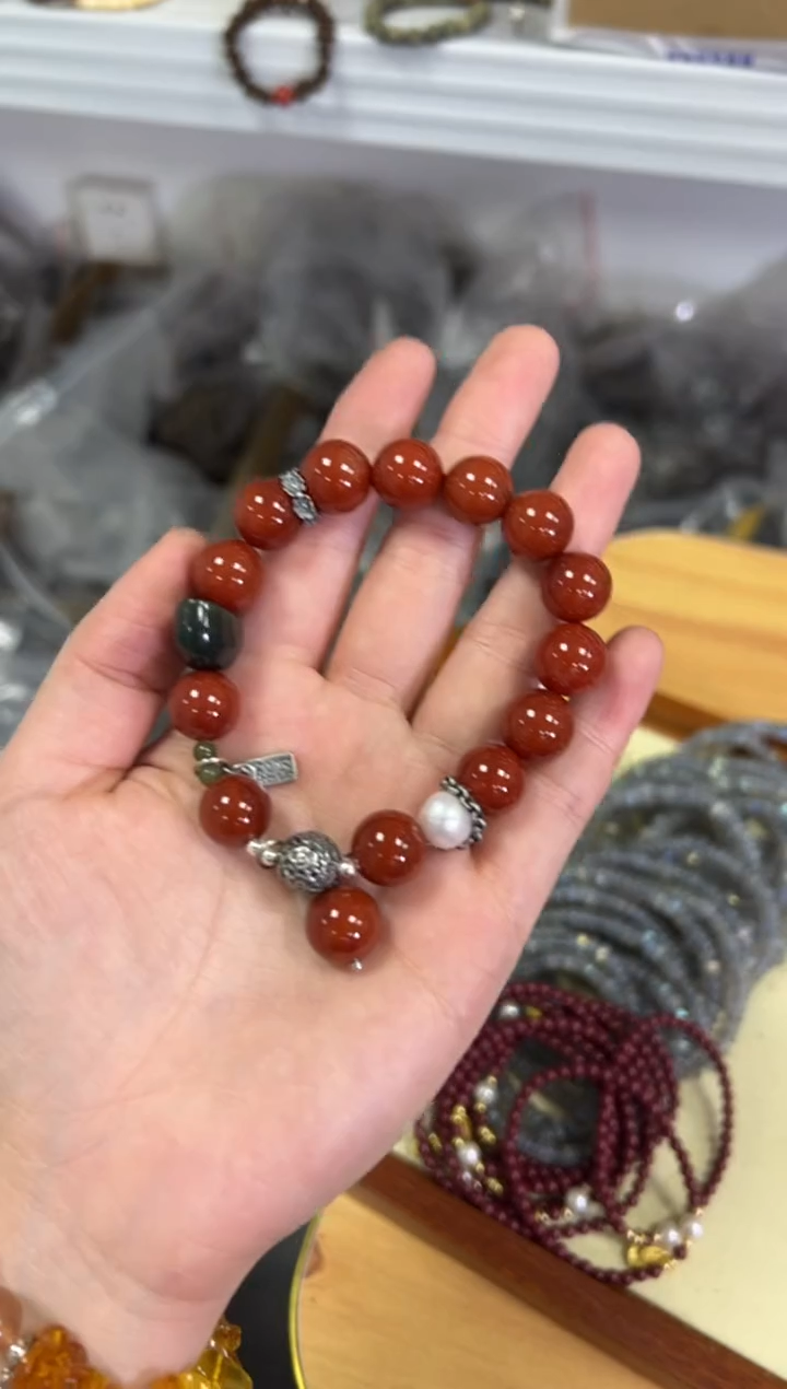 【闪购商品】玛瑙/玉髓手链未镶嵌元宝柿子红玛瑙设计款手链[0511]