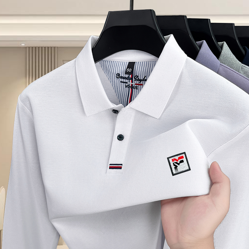 【奥莱撤柜】秋季高档男士翻领纯棉POLO衫打底衫菲乐动正品休闲长袖